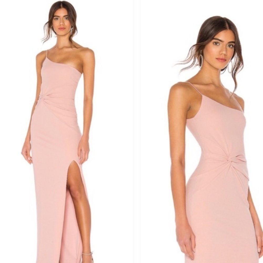 NWT Nookie Lust One Shoulder Gown in Blush